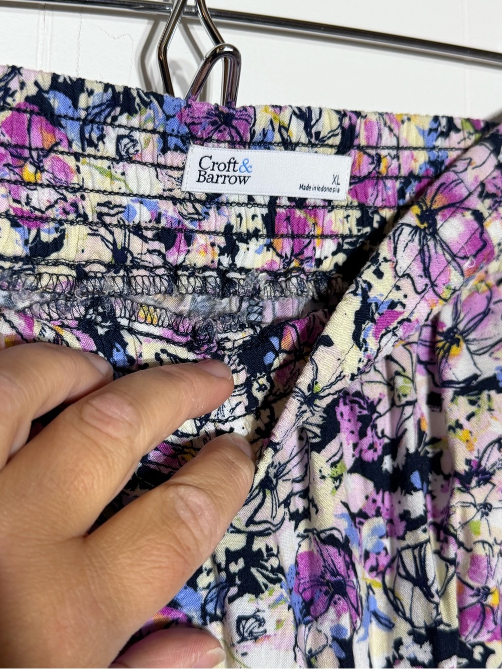 croft & barrow Floral Midi Skirt in Navy, Pink & Yellow